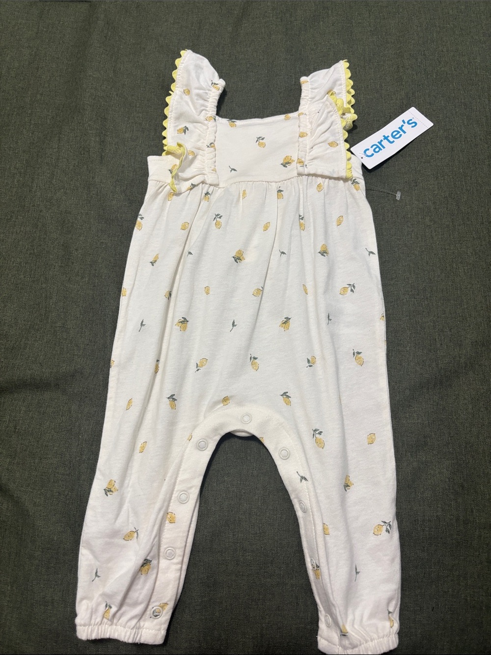 Carter's Cream Lemon Print Ruffle Romper